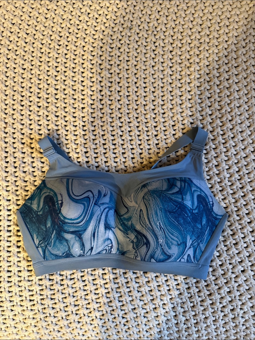 Seamless Blue Marble Print Wireless Bra - Victoria Secrets